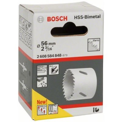 Pilová vrtací korunka - děrovka na kov, dřevo, plasty Bosch HSS - BiM pr. 56mm, 2 3/16" (2608584848) – Zboží Mobilmania