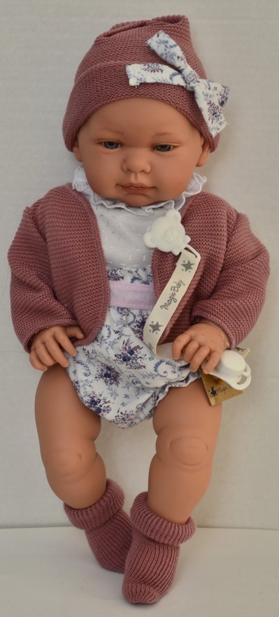 Lamagik Realistické miminko holčička Marina v růžovém svetříku