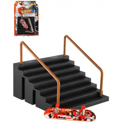 Teddies Skateboard prstový plast 9cm se schůdky a zábradlím na kartě – Hledejceny.cz