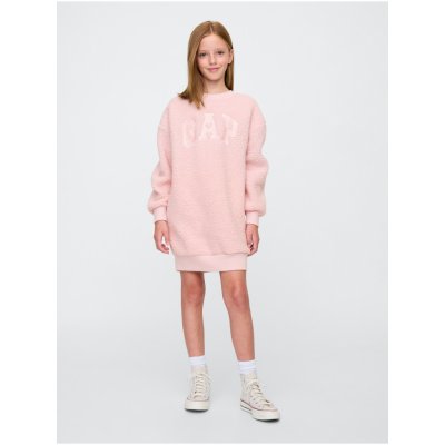 Dětské mikinové oversize sherpa šaty s logem GAP – Zboží Dáma