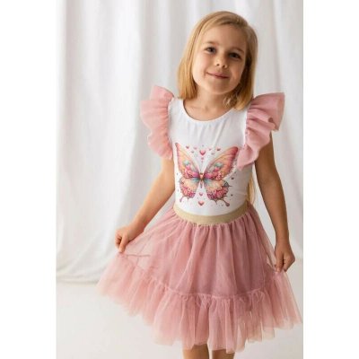 Lily Grey tylová sukně s volánkem starorůžová – Zboží Dáma