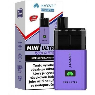 Hayati Mini Ultra Grape Gb Strawberry Gb 20 mg 1500 potáhnutí – Hledejceny.cz