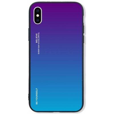 Pouzdro TopQ LUXURY iPhone XS pevný duhový purpurový
