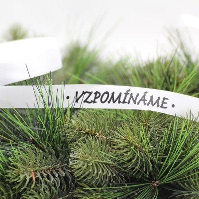 Stuha s textem Vzpomínáme 2/50 - bílá - ST2555 – Zboží Dáma