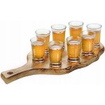 Kesper Podnos na panáky s 8 sklenicemi 38x17 cm borovicové dřevo – Zboží Dáma