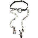 O Ring Gag with Nipple Clamps