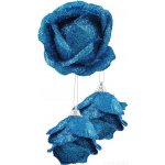 GLITZ ROSES | poupata růží s třpytivým finišem | 3 ks | tyrkysové 5,5 cm – Hledejceny.cz