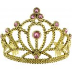 Korunka pro princezny s růžovými kameny zlatá – Zboží Mobilmania