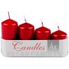 Svatební dekorace Adventní svíčky sestupné perleťově červené 4 ks
