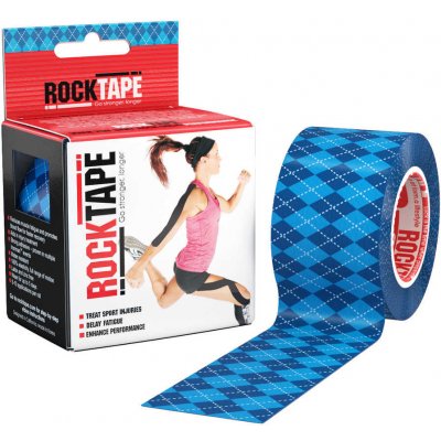 RockTape Kineziologický tejp Design Argyle Blue 5cm x 5m