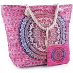 Letní plážová taška mandala s taštičkou pink – Zboží Mobilmania