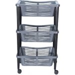 EXCELLENT Vozík se 3 košíky na kolečkách šedá – Zboží Dáma