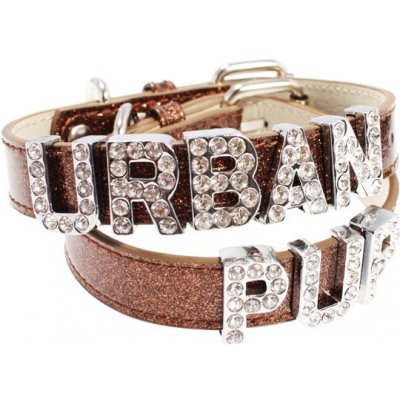 Urban Pup Obojek pro psy Personalised Glitter s nápisem PUP kamínky