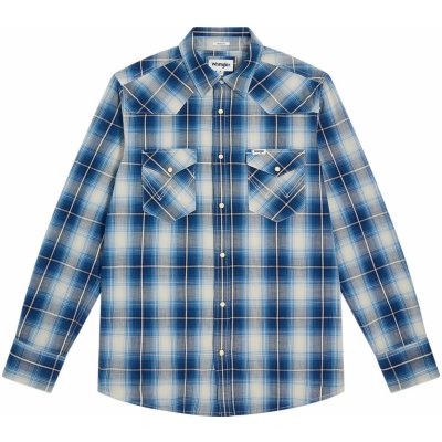 Wrangler pánská košile dlouhý rukáv Western shirt 112357251 Buffalo indigo – Zboží Dáma