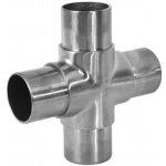 Spojka z nerezové oceli, přechodová, pro spojení čtyř trubek ⌀42,4x2mm, AISI304, abrazivní – Hledejceny.cz