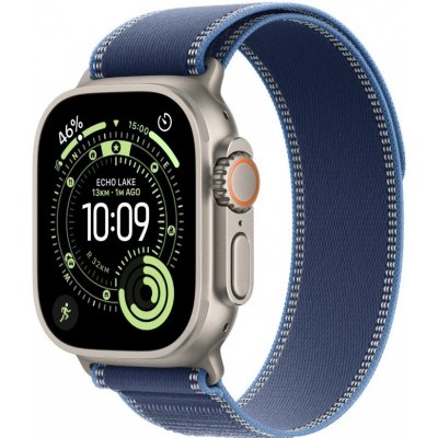Apple Watch Ultra 3 (2025) 49mm Přírodní titan s modrým/jasně modrým trailovým tahem M/L MEWU4QC/A – Zboží Živě