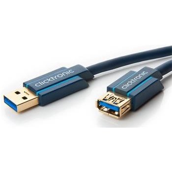 ClickTronic CLICK70119 HQ OFC prodlužovací USB3.0, A-A, zlacené konektory, 1,8m