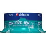 Verbatim DVD-RW 4,7GB 4x, cake box 25ks (43639) – Hledejceny.cz