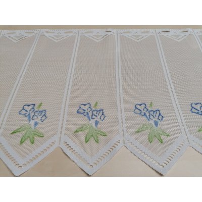 Žakárová záclona DD 875 Modré květy výška 60 cm – Hledejceny.cz