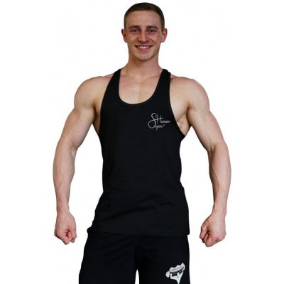 tílko s nápisem Superhuman rovné černé – Zboží Dáma