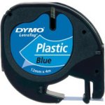 Originální páska pro Dymo, S0721650, černý tisk/modrý podklad, 4m, 12mm, LetraTag plastová páska – Zboží Mobilmania