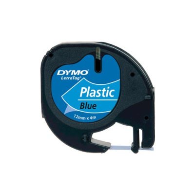 Originální páska pro Dymo, S0721650, černý tisk/modrý podklad, 4m, 12mm, LetraTag plastová páska – Zboží Mobilmania