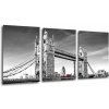 Obraz Impresi Obraz Tower Bridge černobílý - 150 x 70 cm (3 dílný)