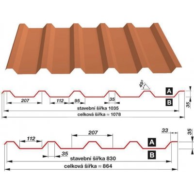 Satjam trapéz SAT35 SAT35 0,50 mm 207/1035 PES 25 RAL 9006 stříbrná – Zboží Mobilmania