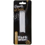 GoDan Narozeninové svíčky střibrné s podstavcemi délka 10 cm – Sleviste.cz