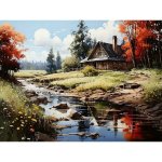 NORIMPEX Diamantové malování Dům u řeky 30 x 40 cm – Sleviste.cz
