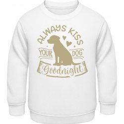 Awdis dětská mikina Design Always kiss your dog arktická bílá