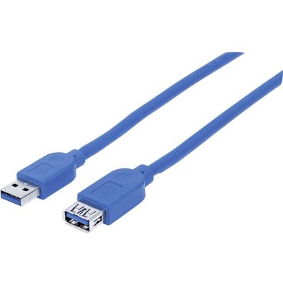 Manhattan 325394 USB 3.0, A-A, prodlužovací, 1m, modrý – Zbozi.Blesk.cz