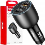 Nabíječka do auta 2x USB C port + USB A port 12/24V 100W AMIO-04371 – Zboží Živě