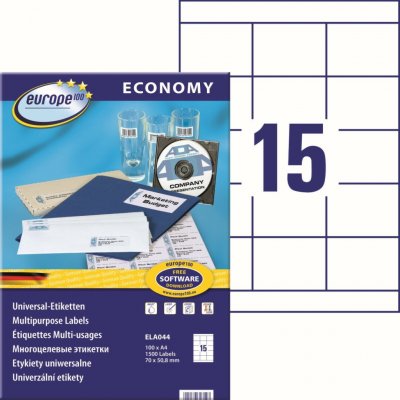 Avery Zweckform Europe100 ELA044 Samolepicí etikety 70x50,8 mm 1500 ks bílé – Zboží Dáma