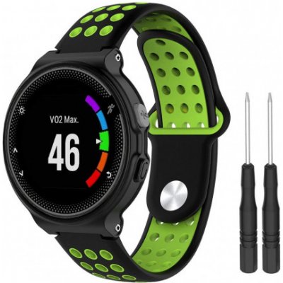 BStrap Silicone Sport řemínek na Garmin Forerunner 235, black/green SGA002C02 – Zboží Mobilmania