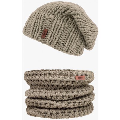 Doke Set merino pletená čepice roy creme a nákrčník creme – Zboží Mobilmania