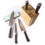 G21 Damascus Premium sada nožů v bambusovém bloku box brusný kámen 5 ks – Zboží Dáma