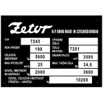 Výrobní štítek Zetor 7245 | Zboží Auto