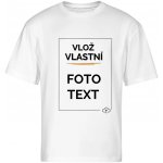 Oversized tričko s potiskem bílá – Zboží Dáma