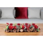 Ikebana MagicHome Vianoce, prírodná, adventná, 50x16x9 cm – Hledejceny.cz