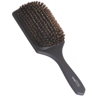 Xanitalia Hair Stylist kartáč černý plochý široký kančí štětiny – Sleviste.cz