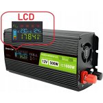 Green Cell PowerInverter LCD 12 V 500W/1000W čistá sinusoida | Zboží Auto