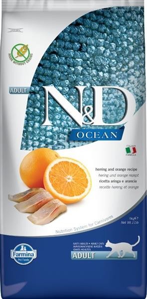 N&D Farmina Pet Foods OCEAN CAT GF Adult Herring & Orange 5 kg
