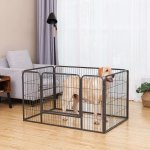 Feanderea Ohrádka pro štěňata černá 4 díly 122 x 70 x 80 cm – Sleviste.cz