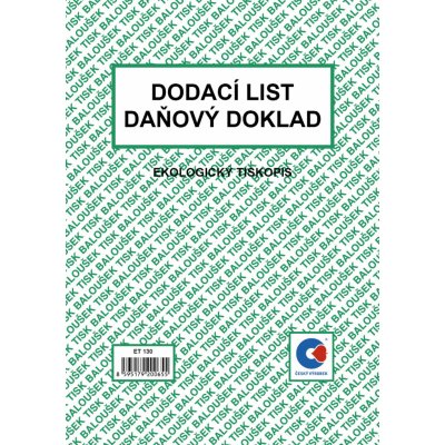 Baloušek Tisk ET130 Dodací list - daňový doklad A5, 1 blok 50 listů