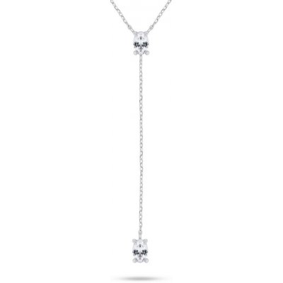 Brilio Silver Dlouhý stříbrný náhrdelník se zirkony NCL145W