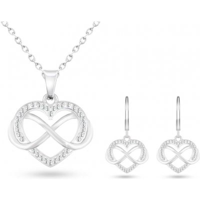 Ellami Ellami Verona 002 Set řetízek a náušnice, srdíčko se symbolem nekonečna, se zirkony – Hledejceny.cz