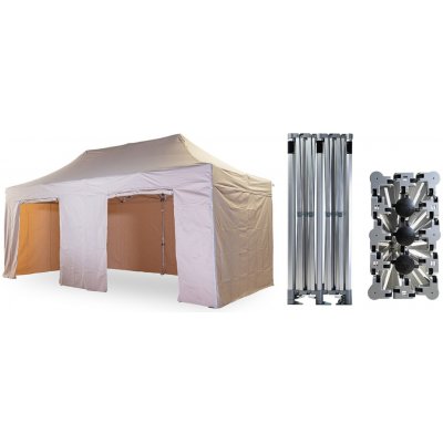 TENTino BIG HEXAGON EXTRA HIGH ROOF 4x8 m 3A - BÉŽOVÁ – Hledejceny.cz