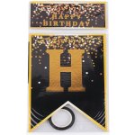 Girlanda Happy Birthday s květy 220 cm – Zboží Dáma