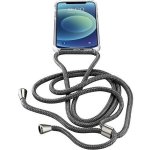 Pouzdro Cellularline Neck-Case s černou šňůrkou na krk Apple iPhone 12 MINI čiré